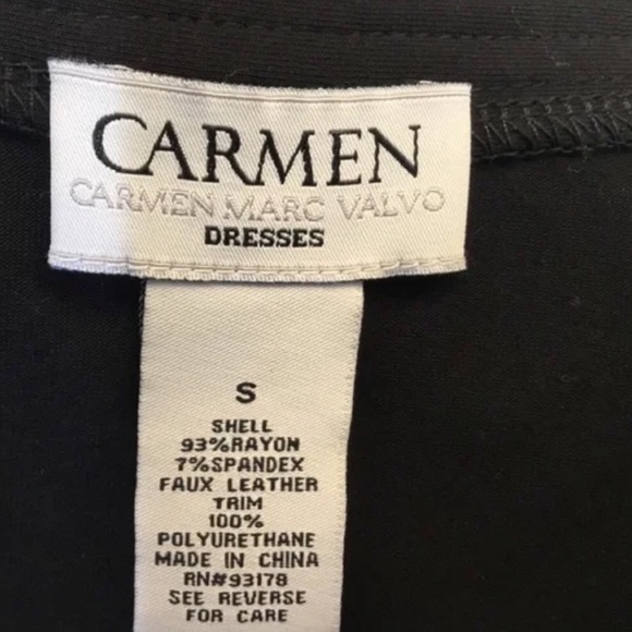 Carmen Marc Valvo-Blk Wrap Long Sleeve Bodycon Dress W/inner Laced Leather, SZ S - Picture 13 of 13